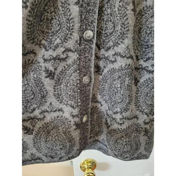 Peruvian Collection Grey Alpaca Wool Cardigan M - Picture 2 of 10
